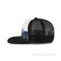 sublimatie snapback hoed PU-patch met logo in reliëf